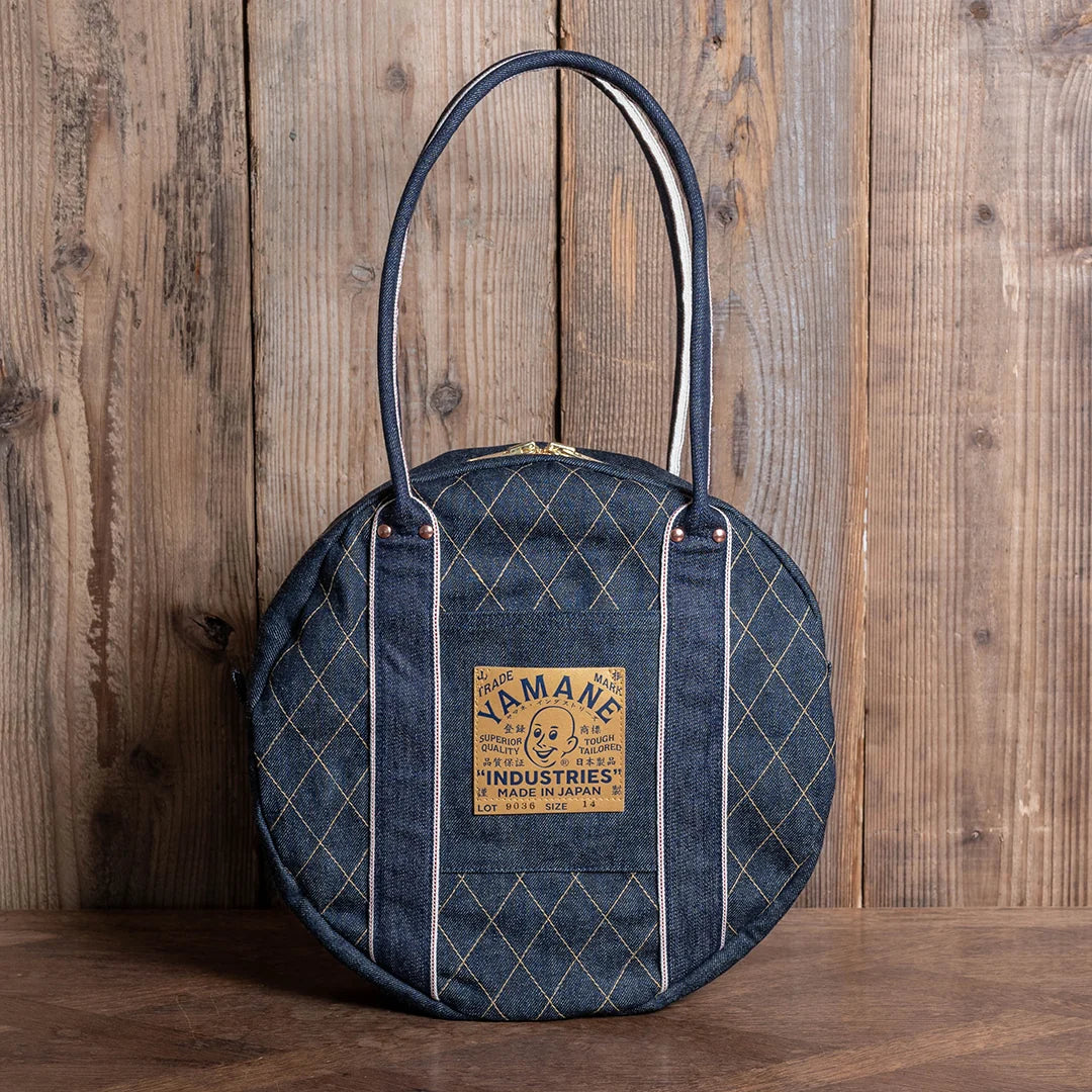 YAMANE LOT.9036 DENIM CIRCULAR TOTE 14 INCH - DENIM