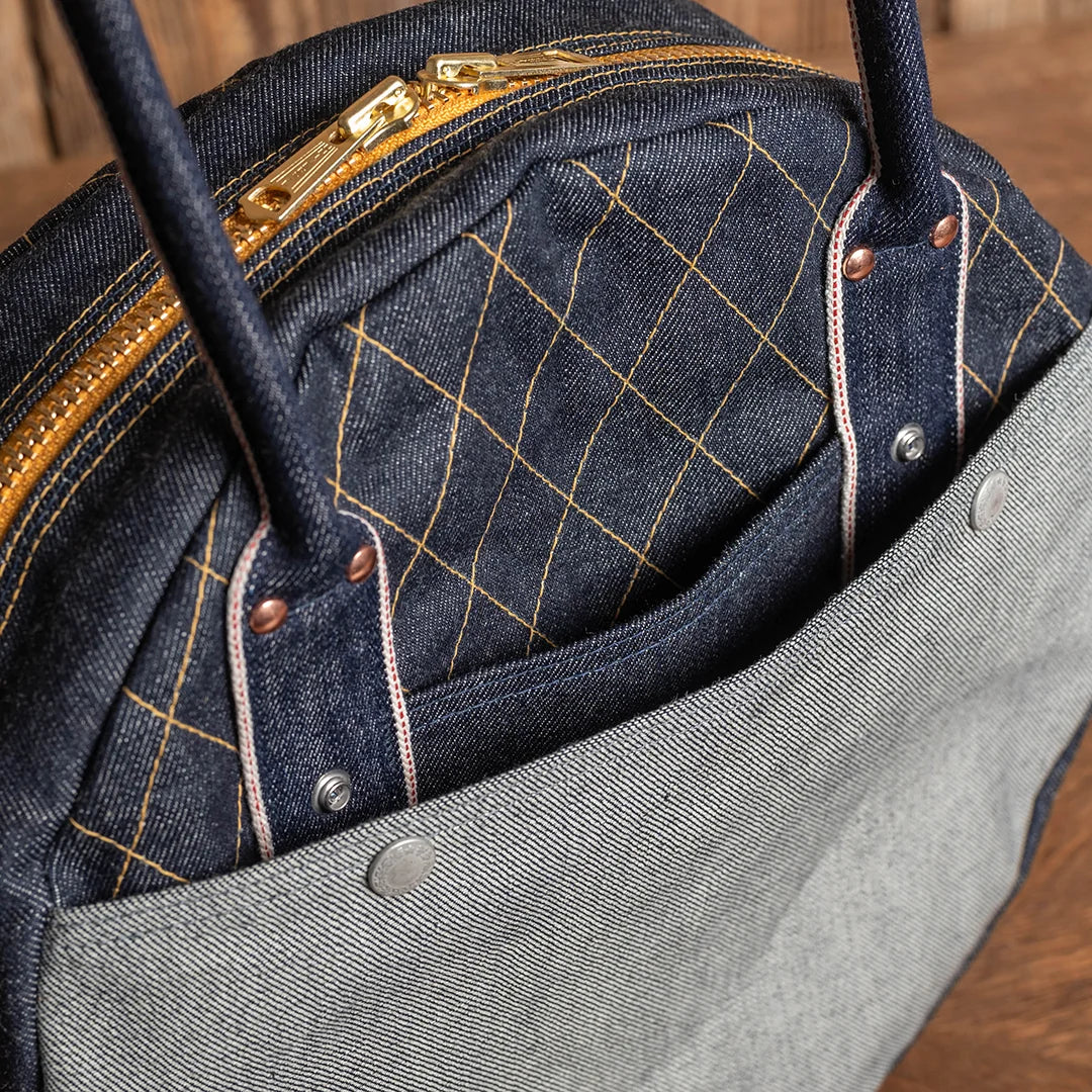YAMANE LOT.9036 DENIM CIRCULAR TOTE 14 INCH - DENIM