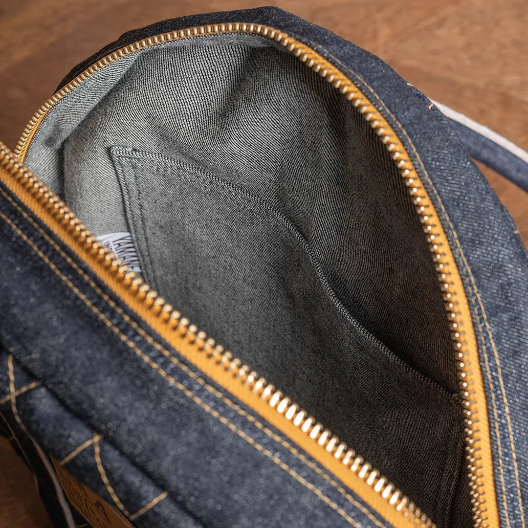 YAMANE LOT.9036 DENIM CIRCULAR TOTE 14 INCH - DENIM