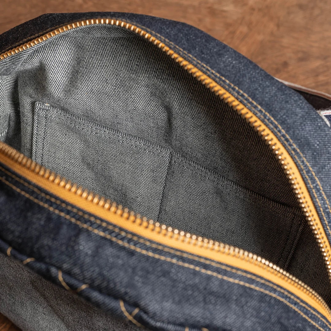 YAMANE LOT.9036 DENIM CIRCULAR TOTE 14 INCH - DENIM