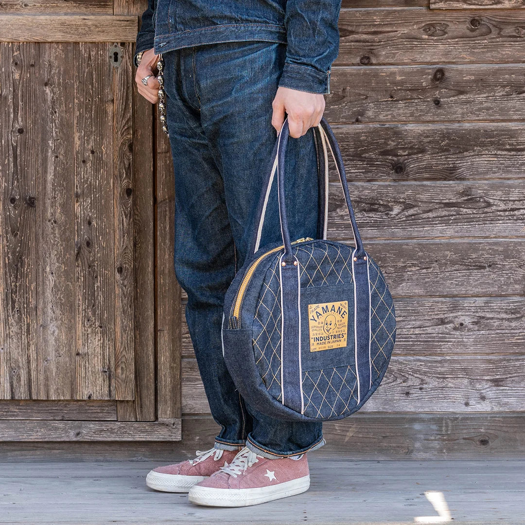 YAMANE LOT.9036 DENIM CIRCULAR TOTE 14 INCH - DENIM