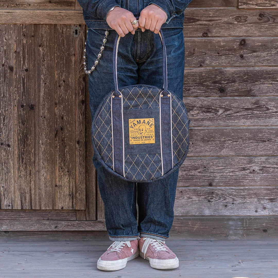 YAMANE LOT.9036 DENIM CIRCULAR TOTE 14 INCH - DENIM