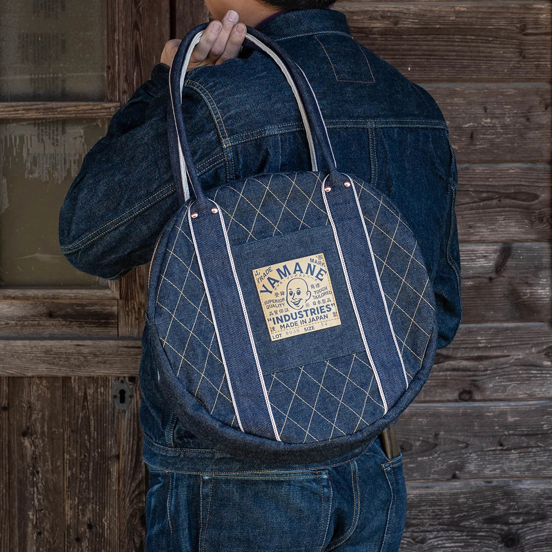 YAMANE LOT.9036 DENIM CIRCULAR TOTE 14 INCH - DENIM