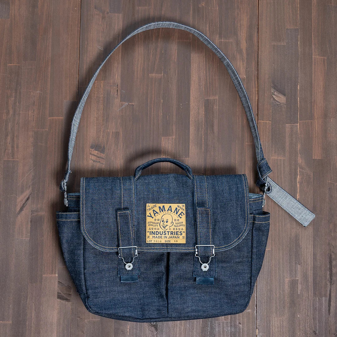YAMANE LOT.9050 DENIM SAFARI BAG 18 INCH - DENIM