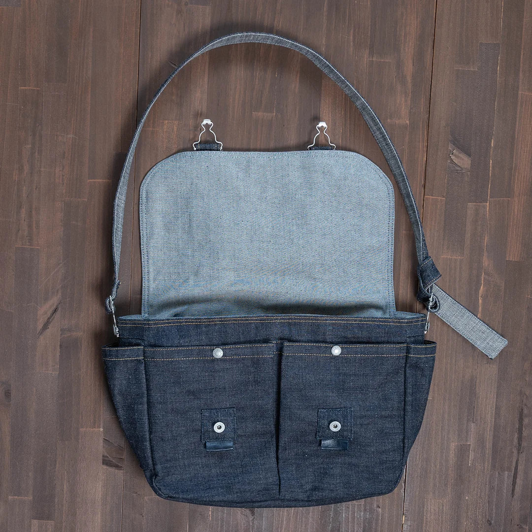 YAMANE LOT.9050 DENIM SAFARI BAG 18 INCH - DENIM