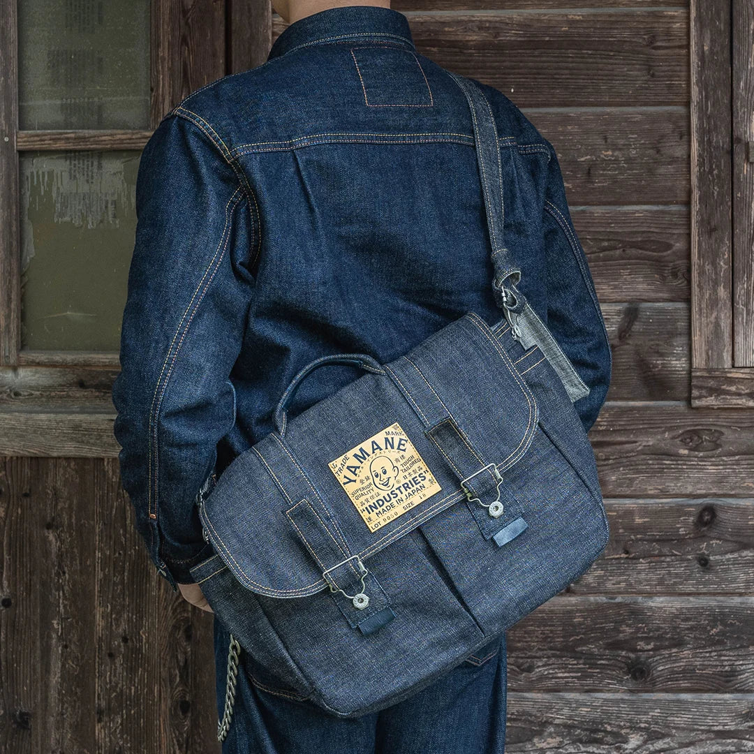 YAMANE LOT.9050 DENIM SAFARI BAG 18 INCH - DENIM