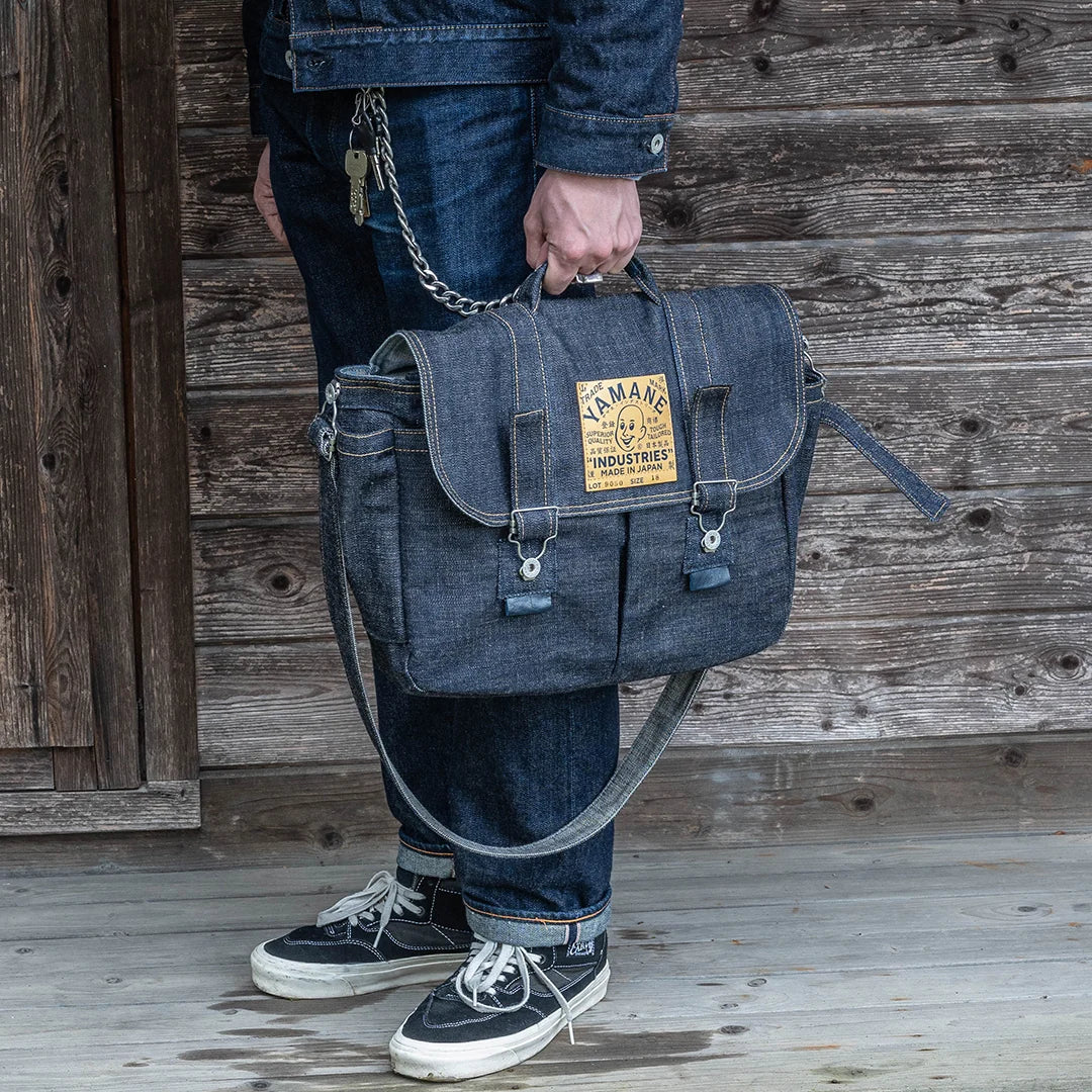 YAMANE LOT.9050 DENIM SAFARI BAG 18 INCH - DENIM
