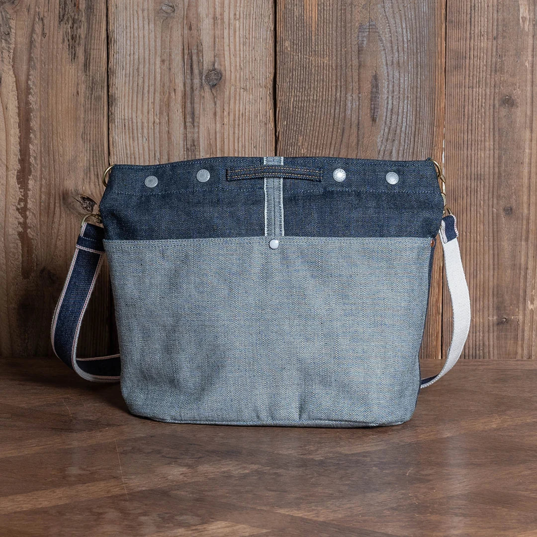YAMANE LOT.9060 DENIM TWO-WAY SHOULDER BAG 16 INCH - DENIM
