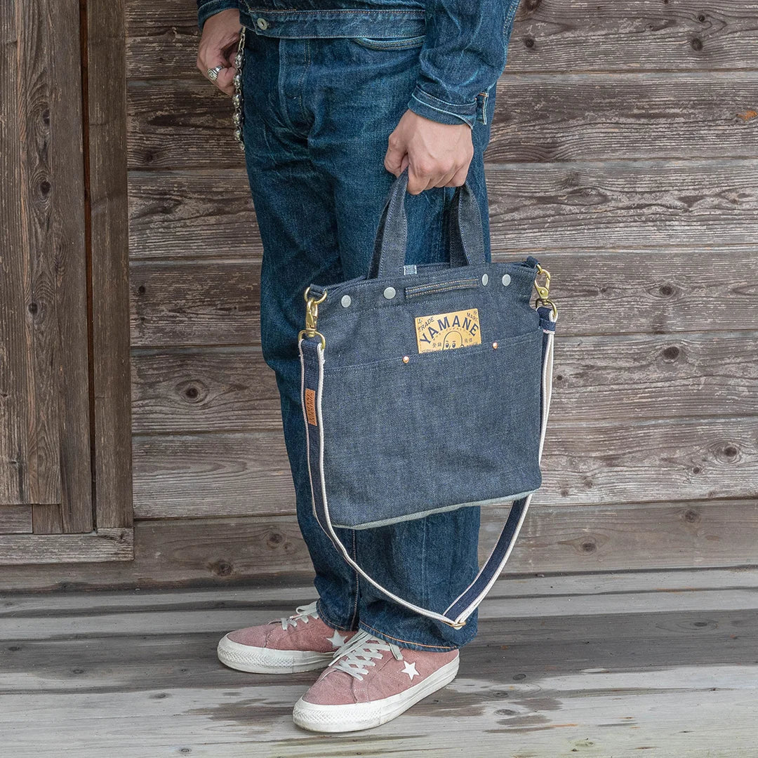 YAMANE LOT.9060 DENIM TWO-WAY SHOULDER BAG 16 INCH - DENIM