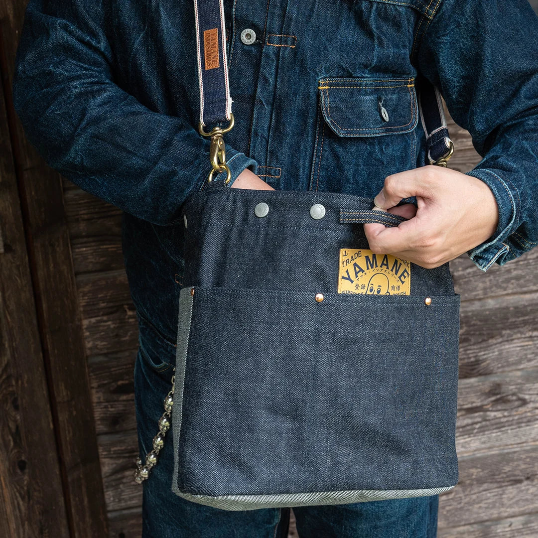 YAMANE LOT.9060 DENIM TWO-WAY SHOULDER BAG 16 INCH - DENIM