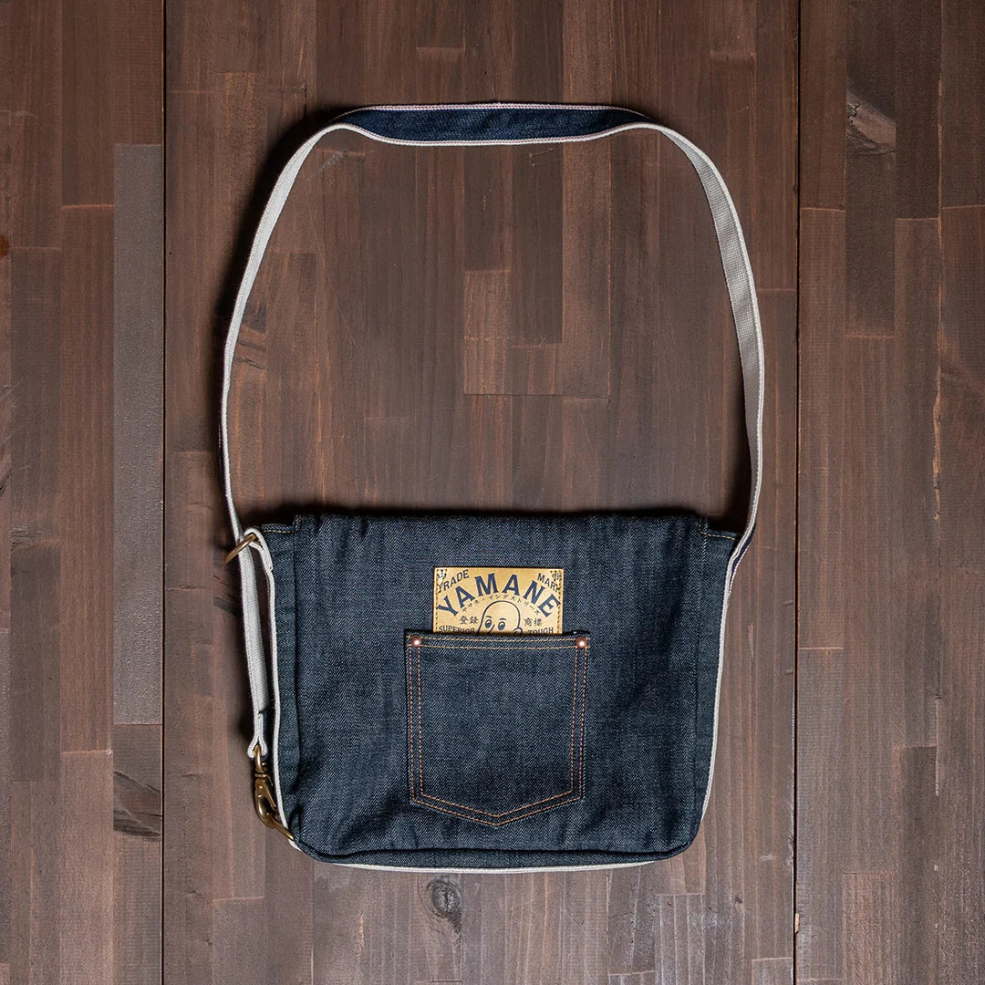 YAMANE LOT.9066 DENIM FOUR-WAY FLAP SHOULDER BAG 12 INCH - DENIM