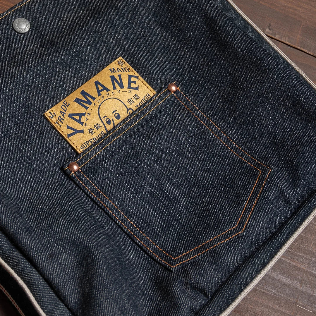YAMANE LOT.9066 DENIM FOUR-WAY FLAP SHOULDER BAG 12 INCH - DENIM