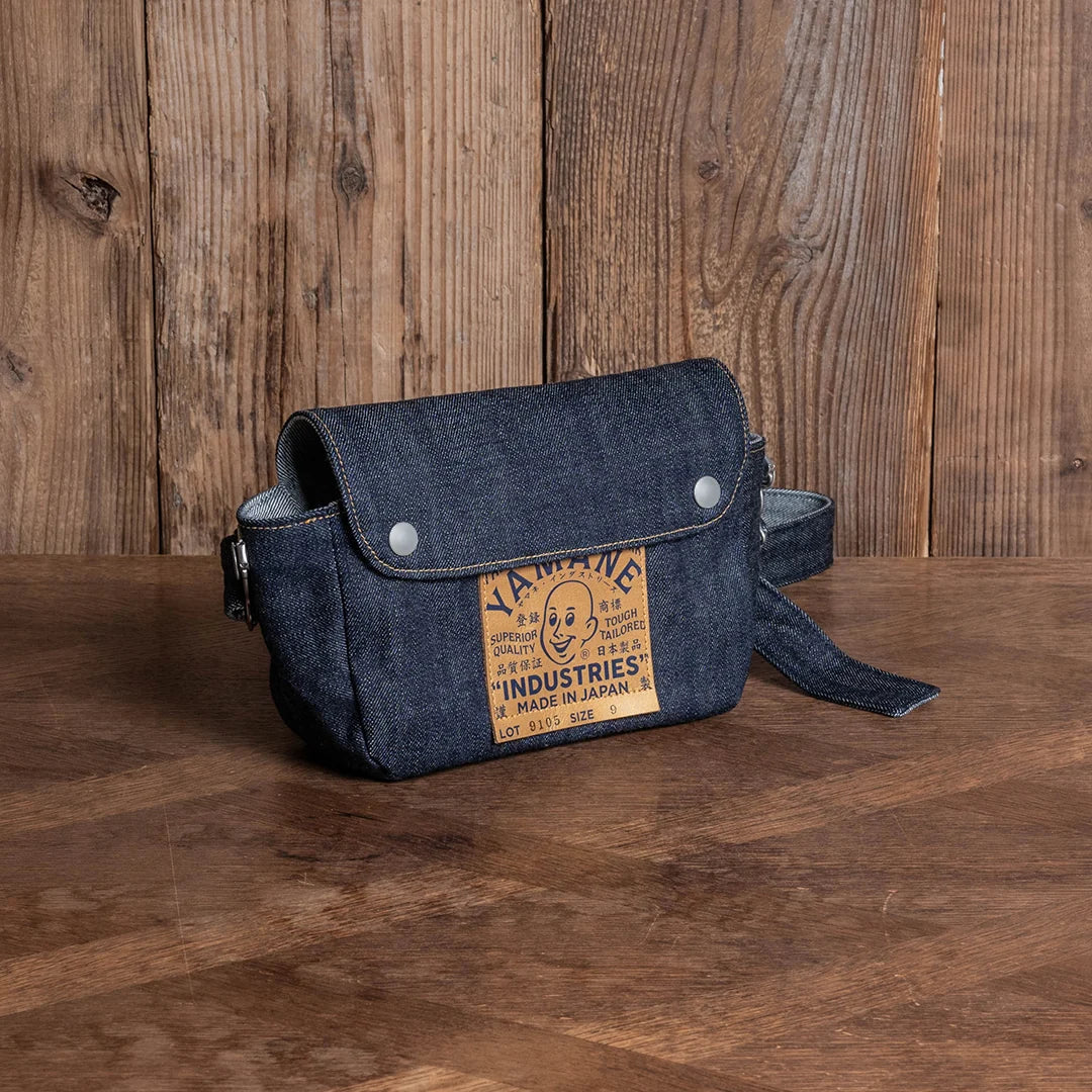 YAMANE LOT.9105 DENIM SNAP ON WIDE 9 INCH - DENIM