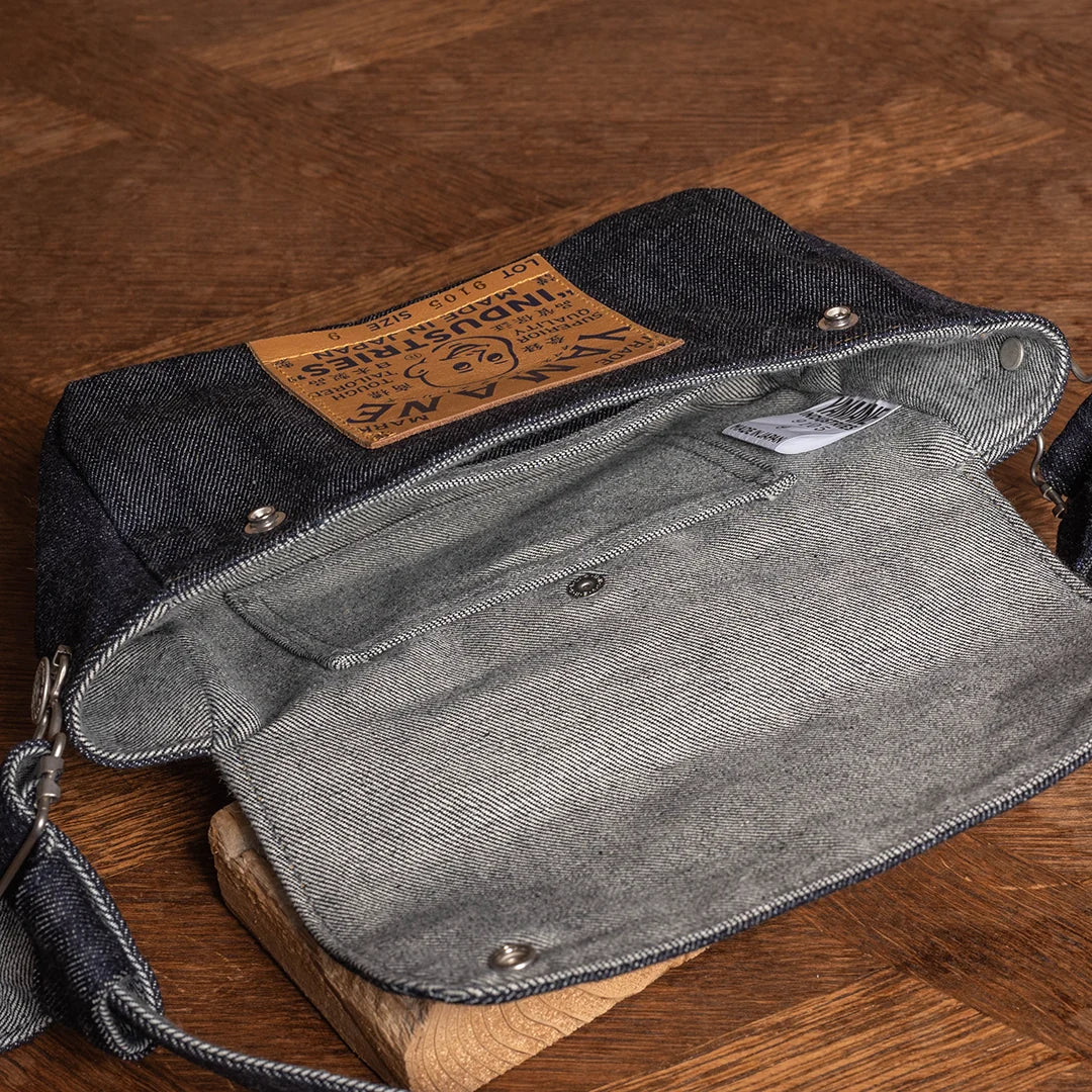 YAMANE LOT.9105 DENIM SNAP ON WIDE 9 INCH - DENIM