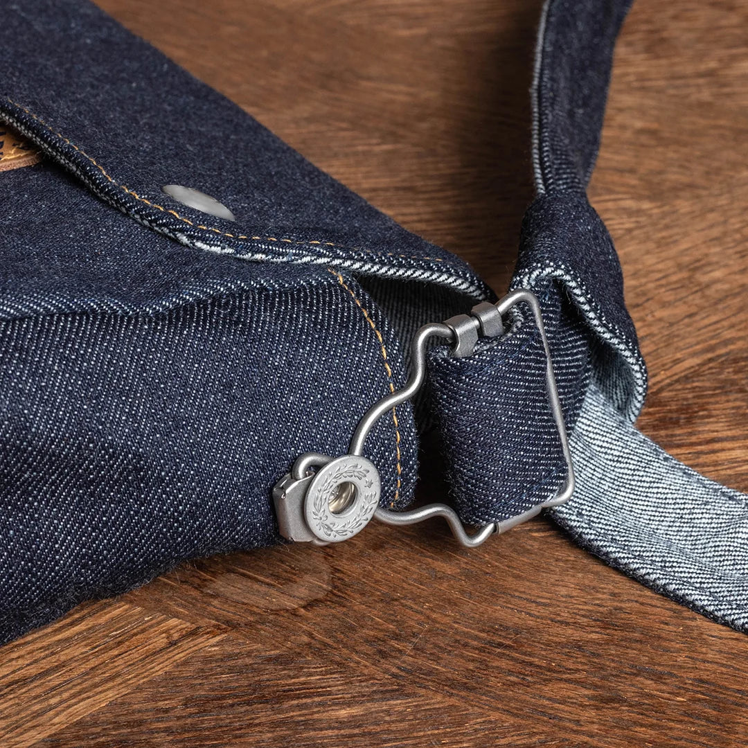 YAMANE LOT.9105 DENIM SNAP ON WIDE 9 INCH - DENIM