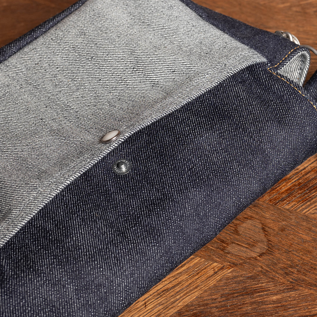 YAMANE LOT.9105 DENIM SNAP ON WIDE 9 INCH - DENIM