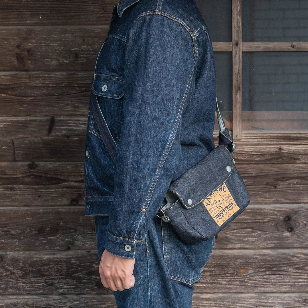 YAMANE LOT.9105 DENIM SNAP ON WIDE 9 INCH - DENIM