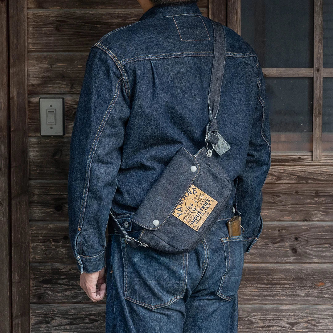 YAMANE LOT.9105 DENIM SNAP ON WIDE 9 INCH - DENIM