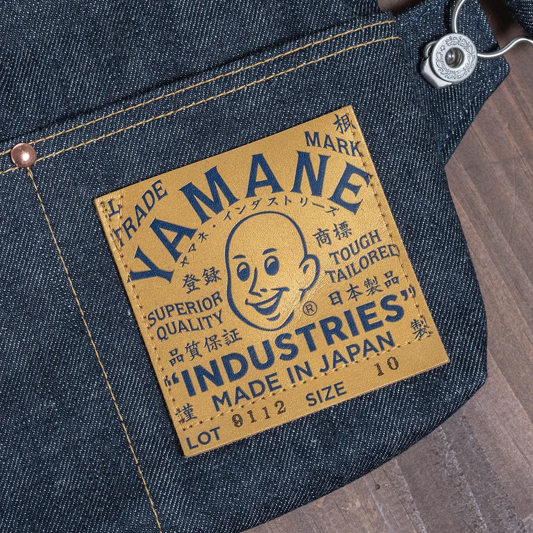 YAMANE LOT.9112 DENIM ZIP SHOULDER BAG EYELET 10 INCH - DENIM