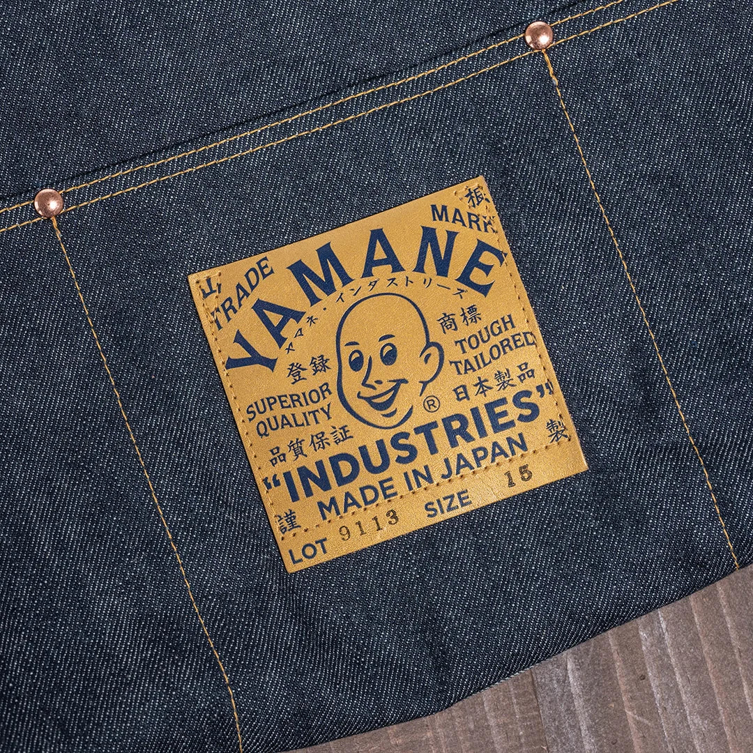 YAMANE LOT.9113 DENIM ZIP SHOULDER BAG WIDE 15 INCH - DENIM