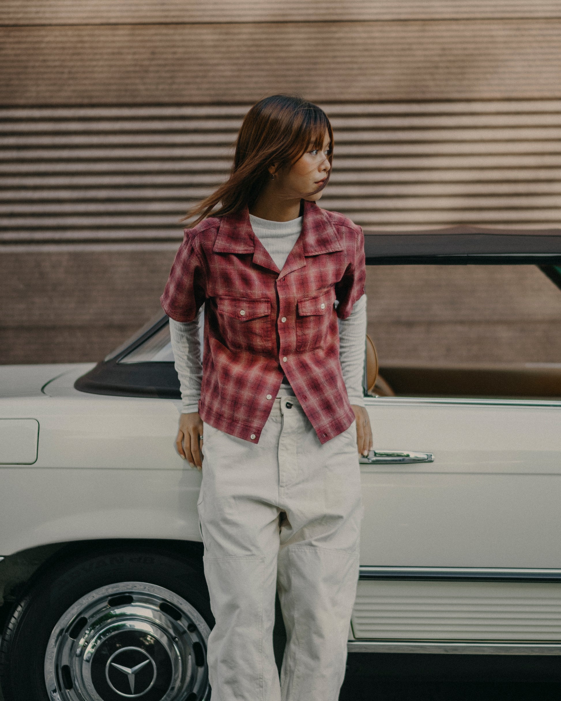 Telluride Drifter Signal Pattern Jacquard Shirt — Mulberry — view 10
