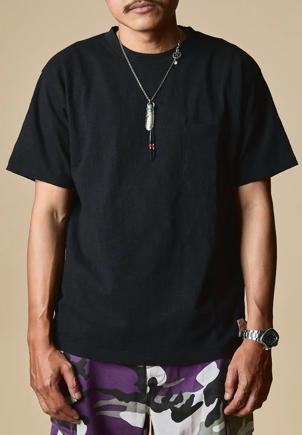 TELLURIDE SLUB POCKET T-SHIRT - BLACK