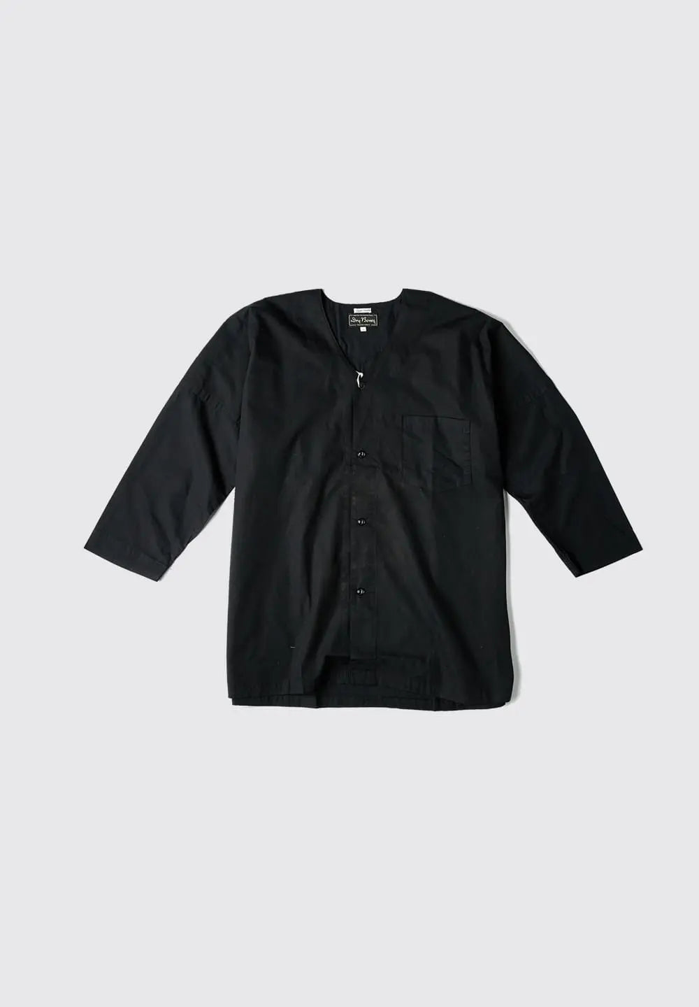DRY BONES KOI-GUCHI SHIRT PLAIN - BLACK