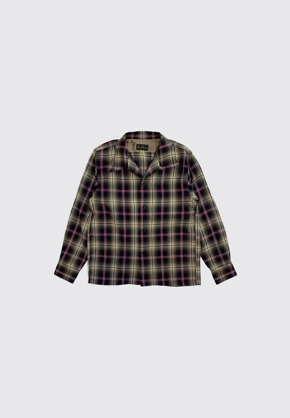 DRY BONES OMBRE CHECK OPEN SHIRT - NAVY