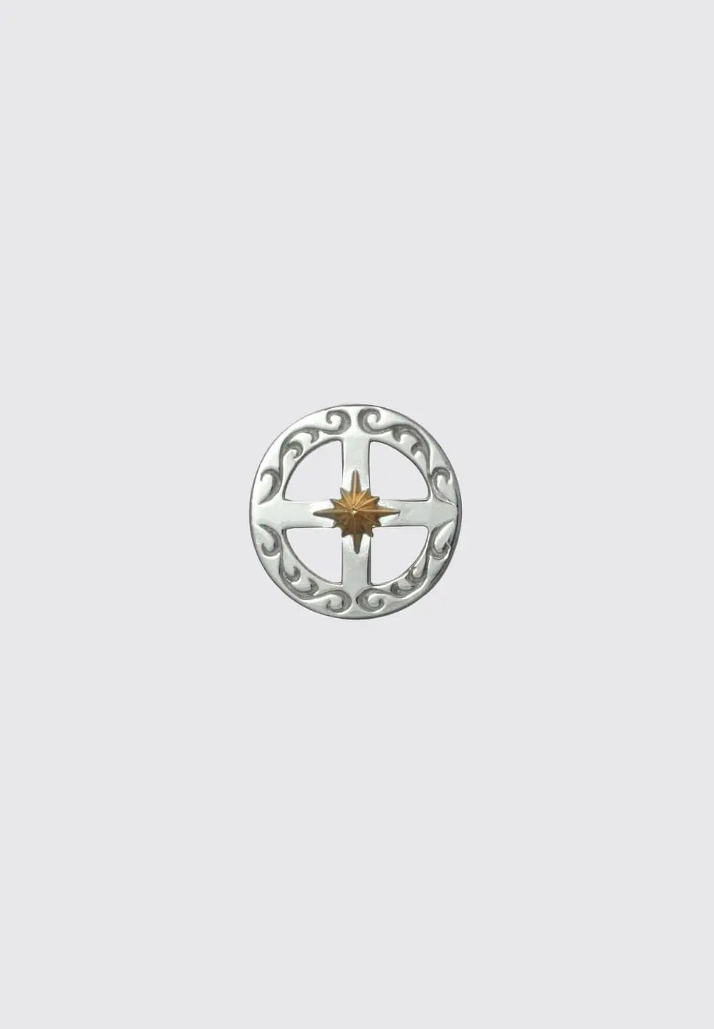SAAD SUN SYMBOL MEDICINE WHEEL SILVER 925 K24 (24K) GOLD PLATED NECKLACE PARTS - No Color