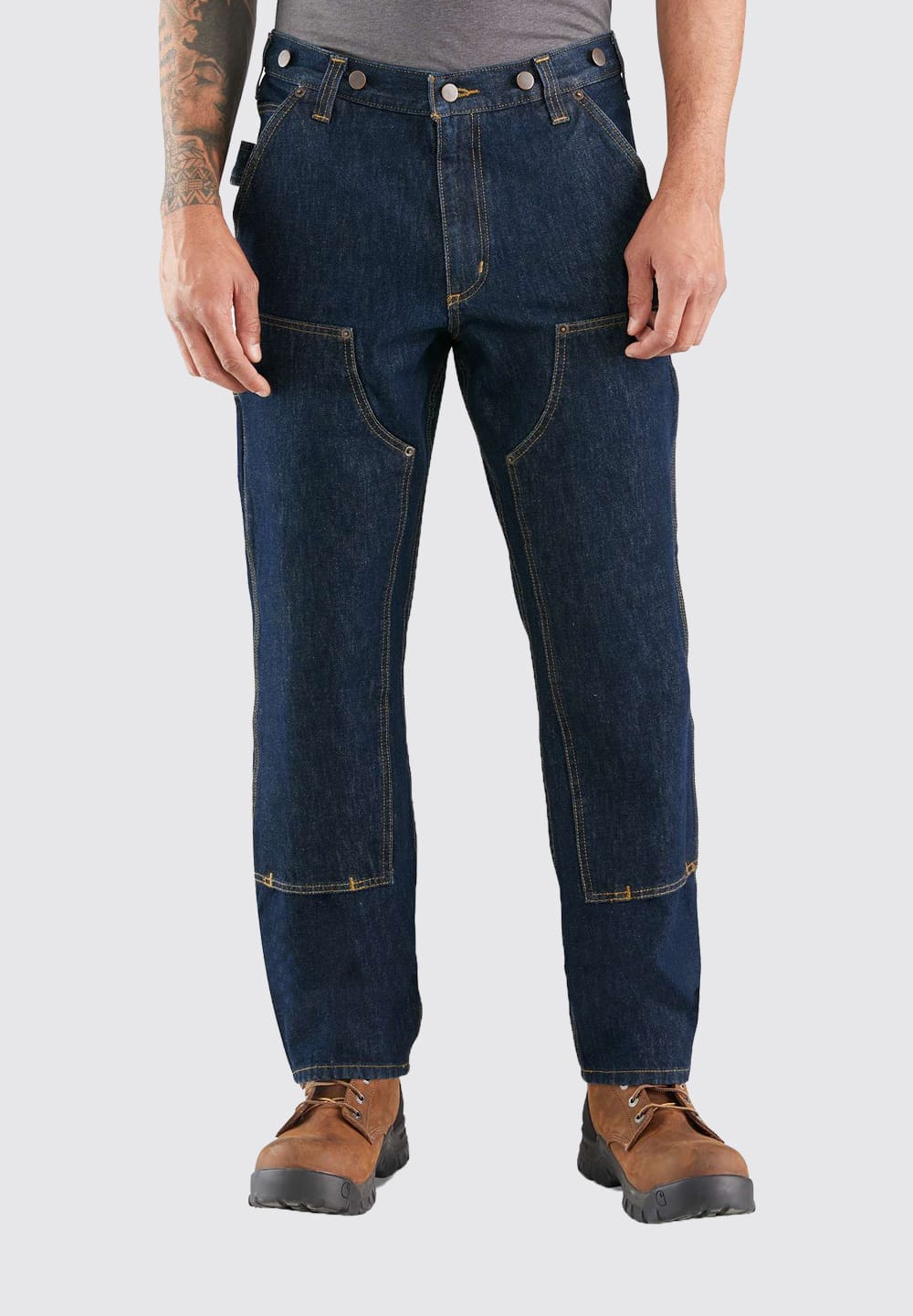 CARHARTT RUGGED FLEX RELAXED FIT HEAVYWEIGHT DOUBLE-FRONT UTILITY LOGGER JEAN - FREIGHT