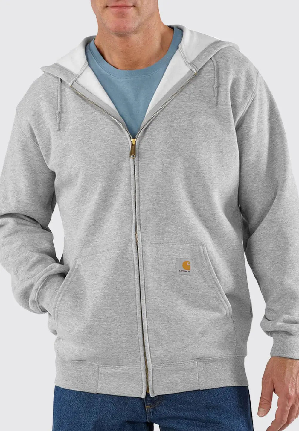 CARHARTT LOOSE FIT MIDWEIGHT FULL-ZIP SWEATSHIRT - HEATHER GRAY