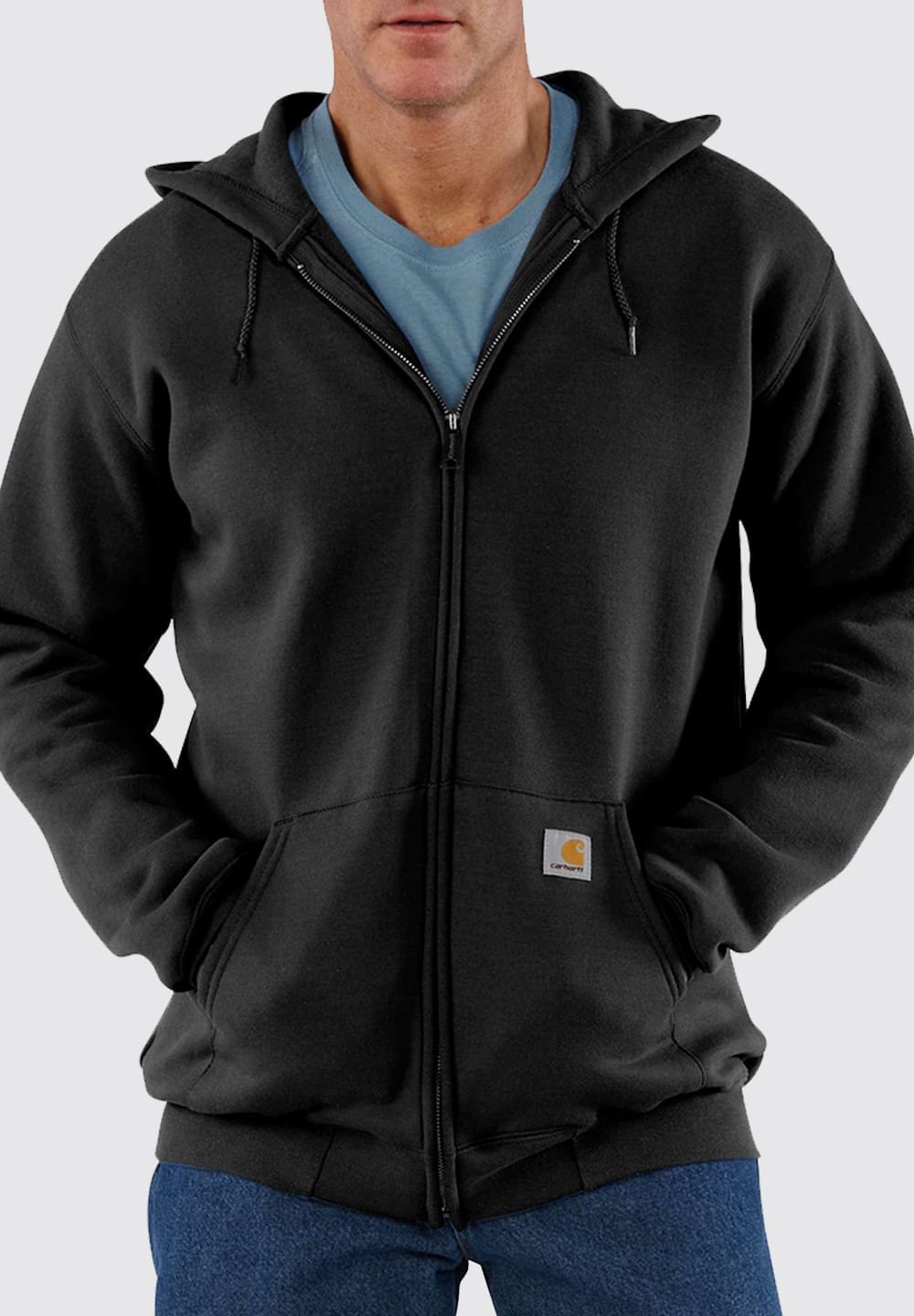 CARHARTT LOOSE FIT MIDWEIGHT FULL-ZIP SWEATSHIRT - BLACK