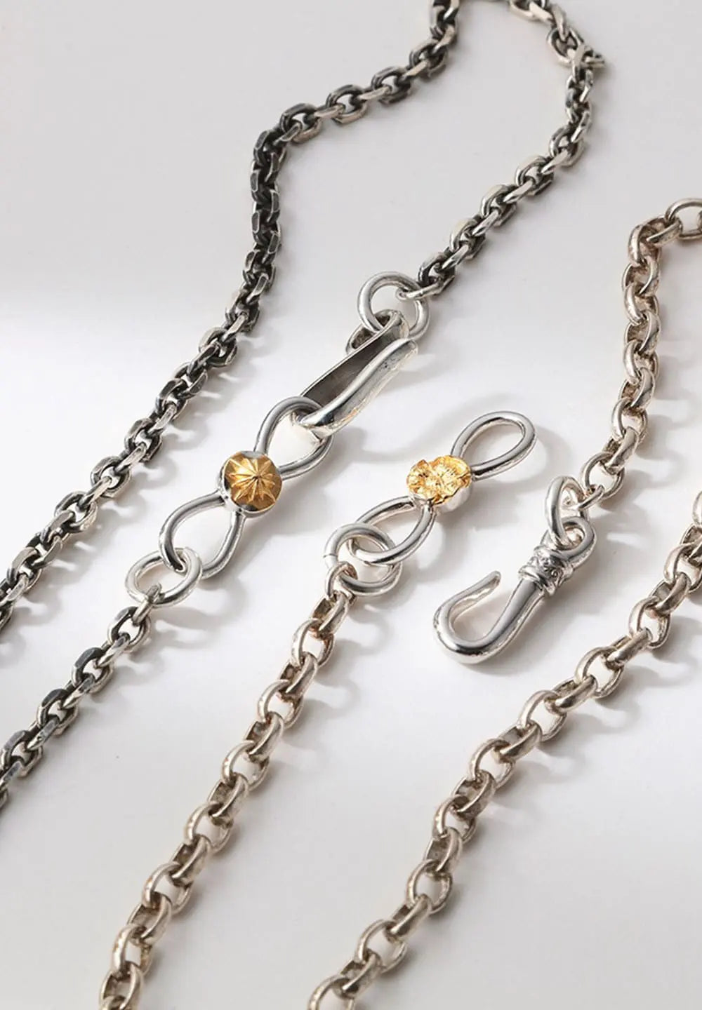 SAAD POPPY END PIECES SILVER 925 K24 (24K) GOLD PLATED NECKLACE PIECES - No Color