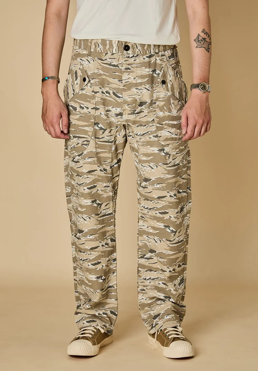 LEGS CO COMBAT TROPICAL PANTS TIGER CAMO - DESERT