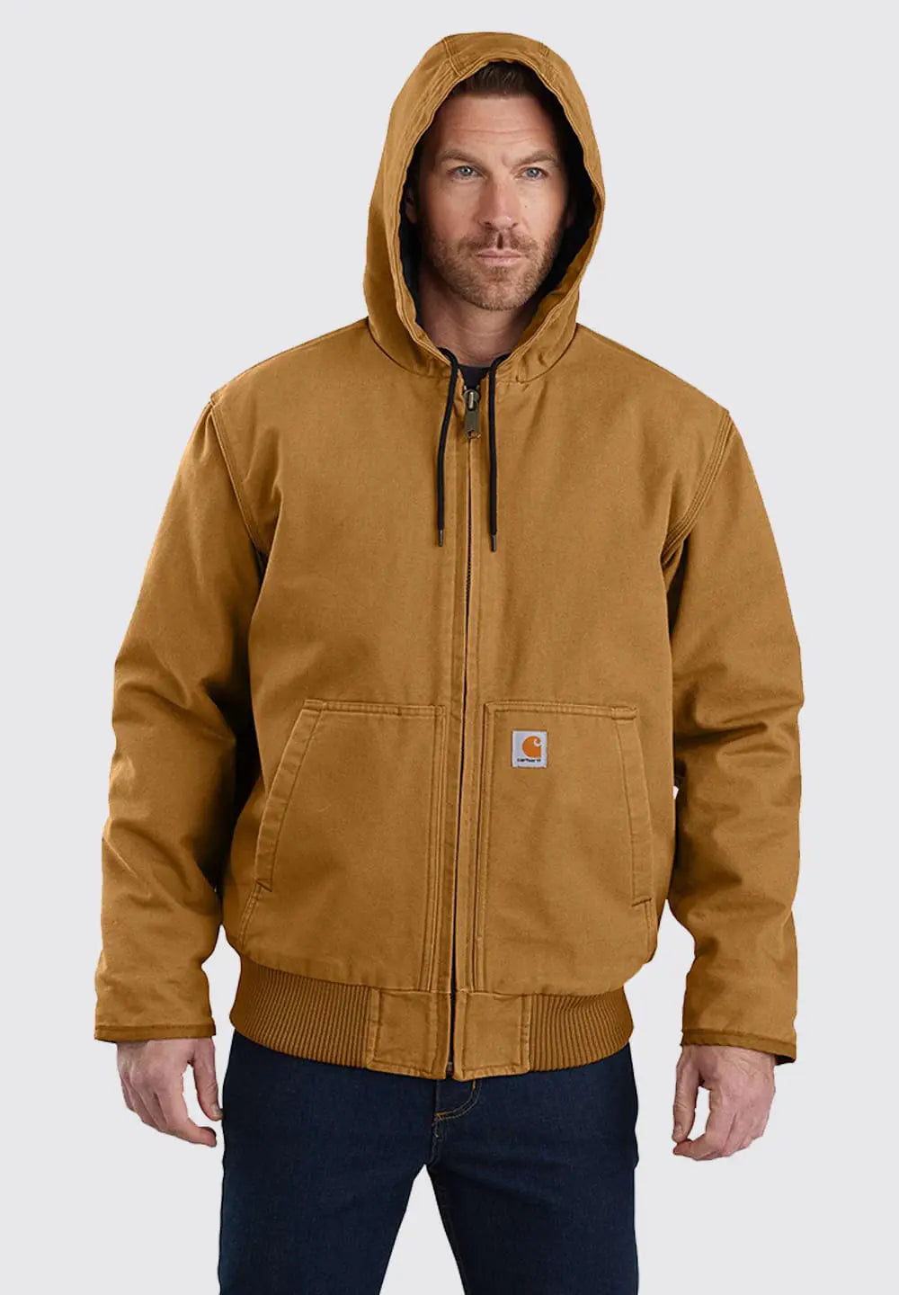 CARHARTT LOOSE FIT WASHED DUCK INSULATED ACTIVE JAC - CARHARTT BROWN