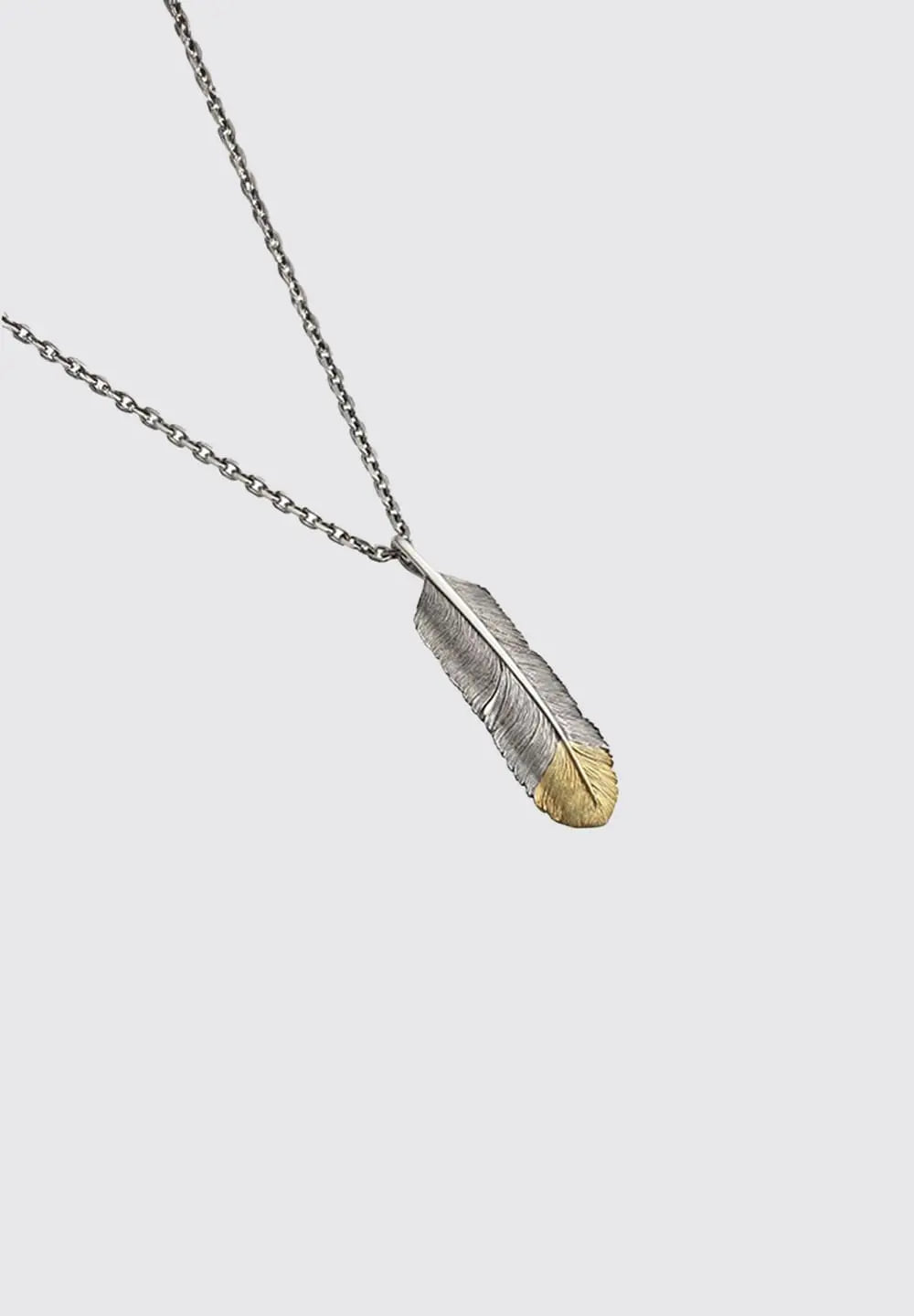 SAAD FEATHER (FACING RIGHT) SILVER 925 PENDANT TOP - No Color