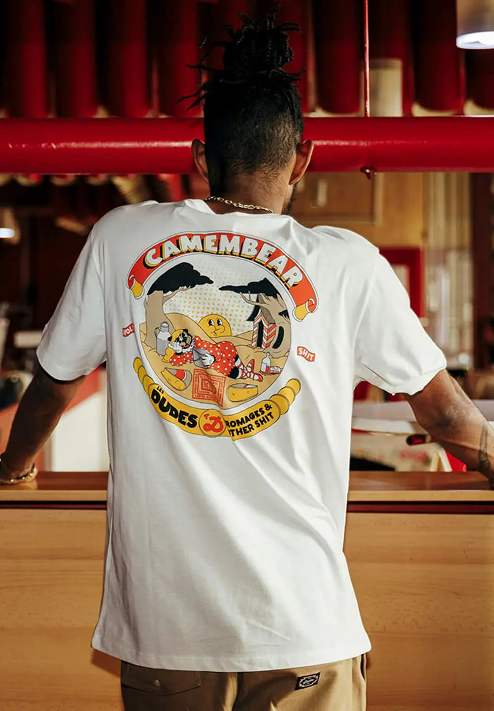 THE DUDES CAMEMBEAR T-SHIRT - OFF-WHITE