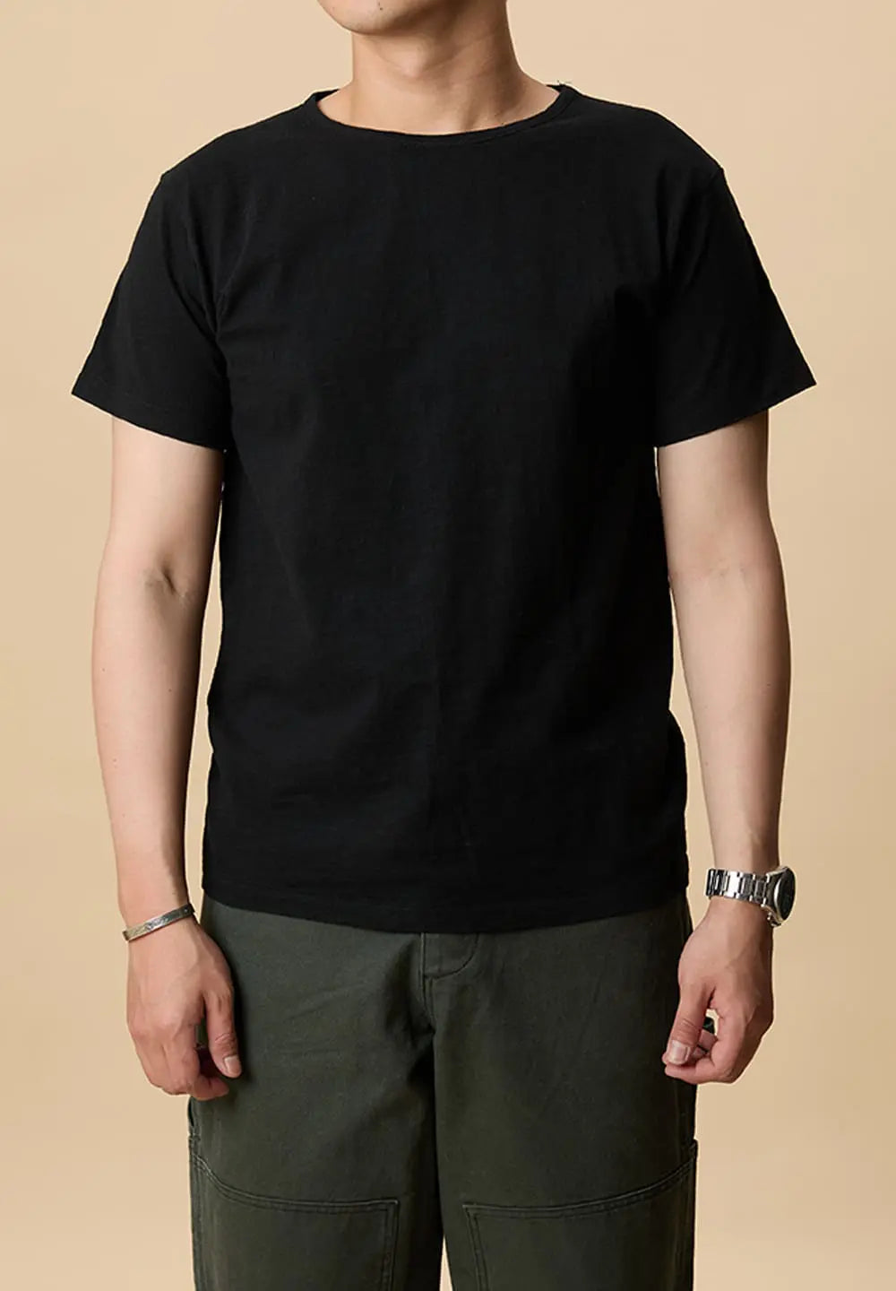 TELLURIDE SLUB COTTON T-SHIRT - BLACK