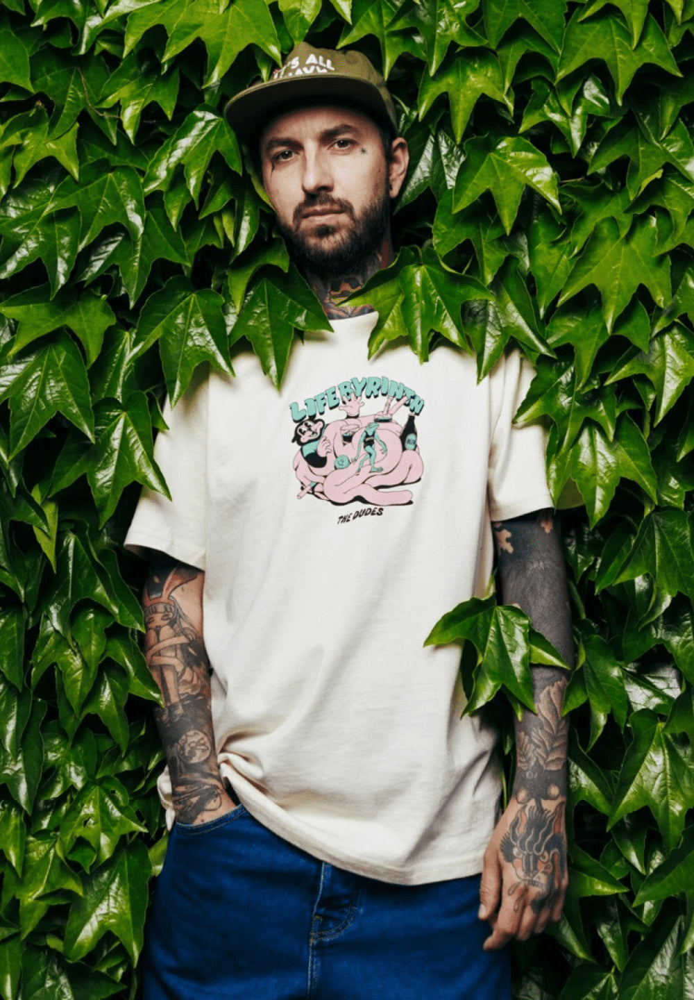 THE DUDES LIFEBYRINTH T-SHIRT S/S - CREAM - CREAM