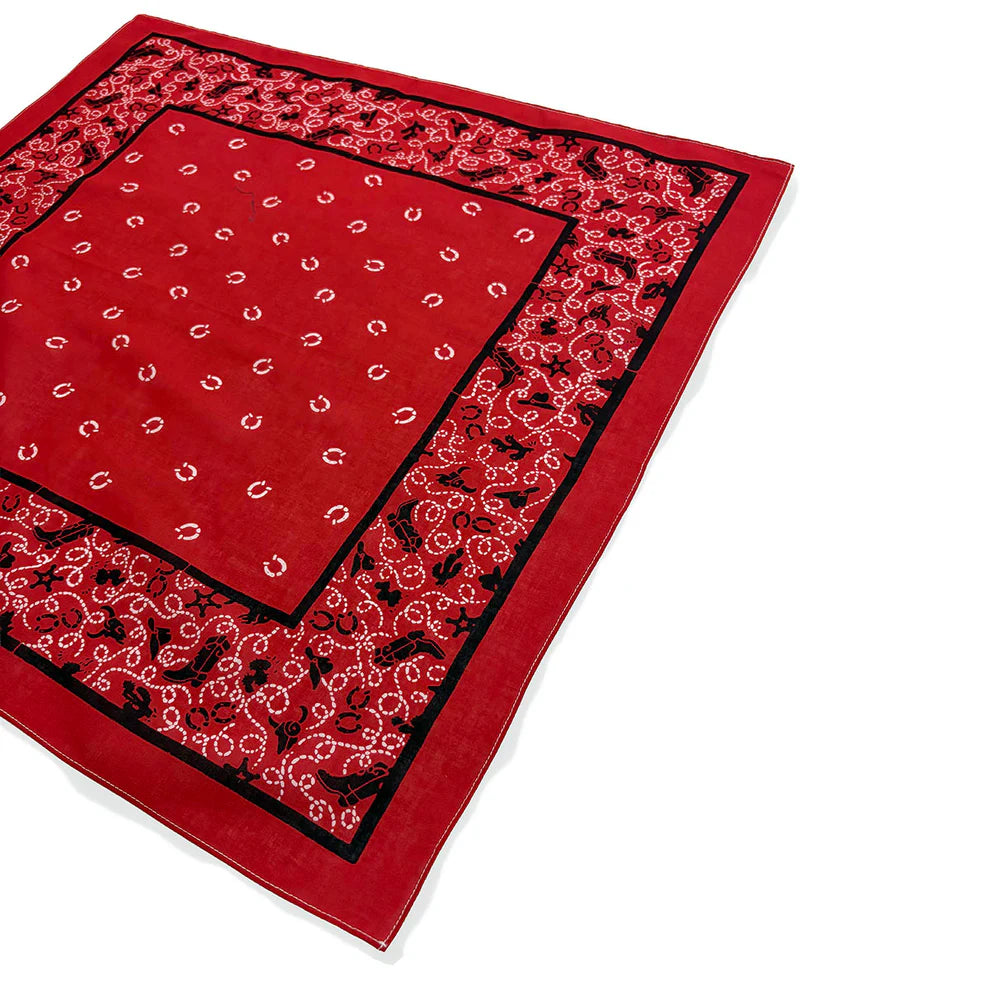 DRY BONES BANDANNA HORSE SHOE - RED