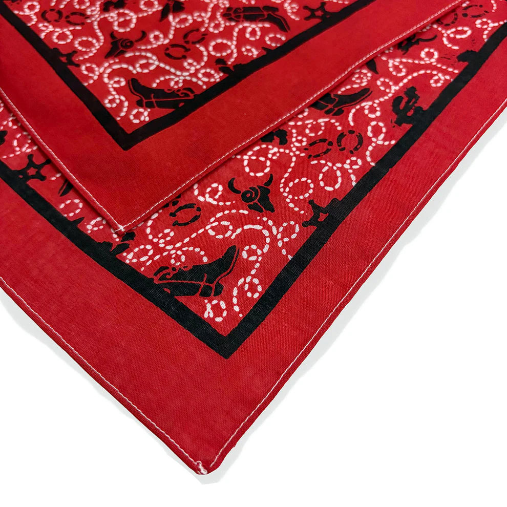DRY BONES BANDANNA HORSE SHOE - RED