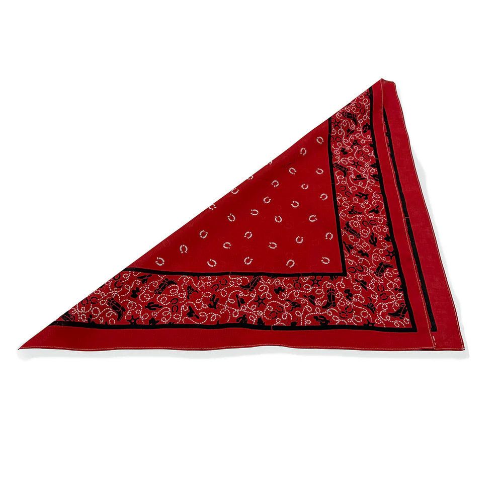 DRY BONES BANDANNA HORSE SHOE - RED