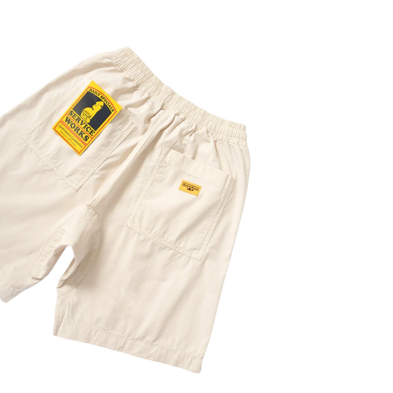 SERVICE WORKS POPLIN CHEF SHORT - WHITE OAK