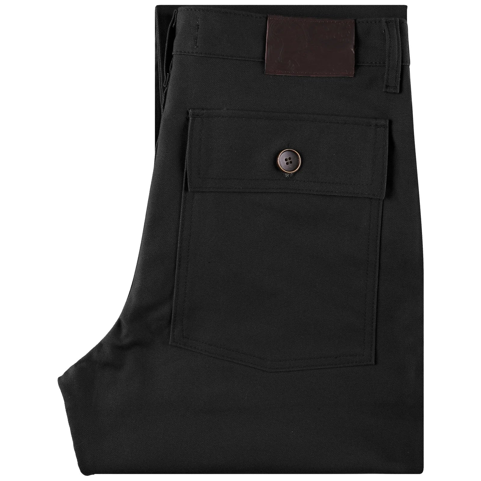 Naked & Famous Work Pant — Black Canvas — front view