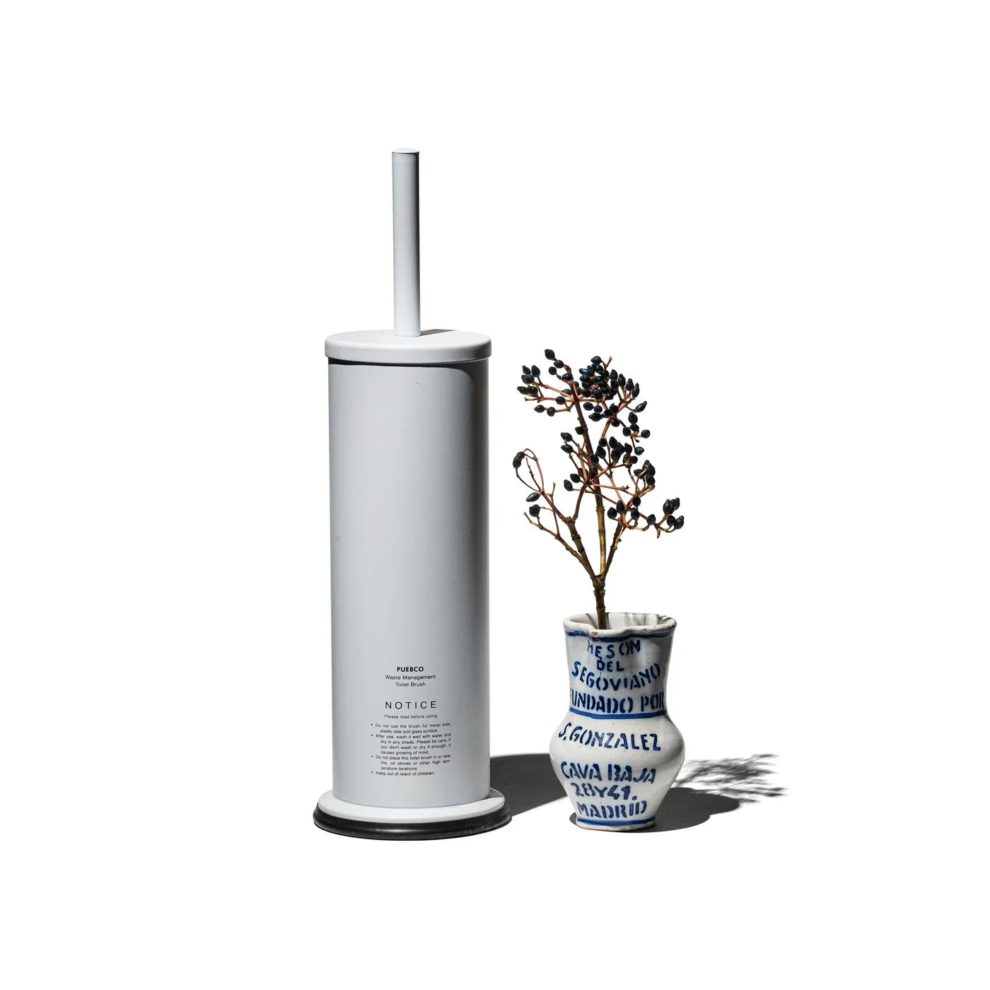 Puebco Toilet Brush — White — front view