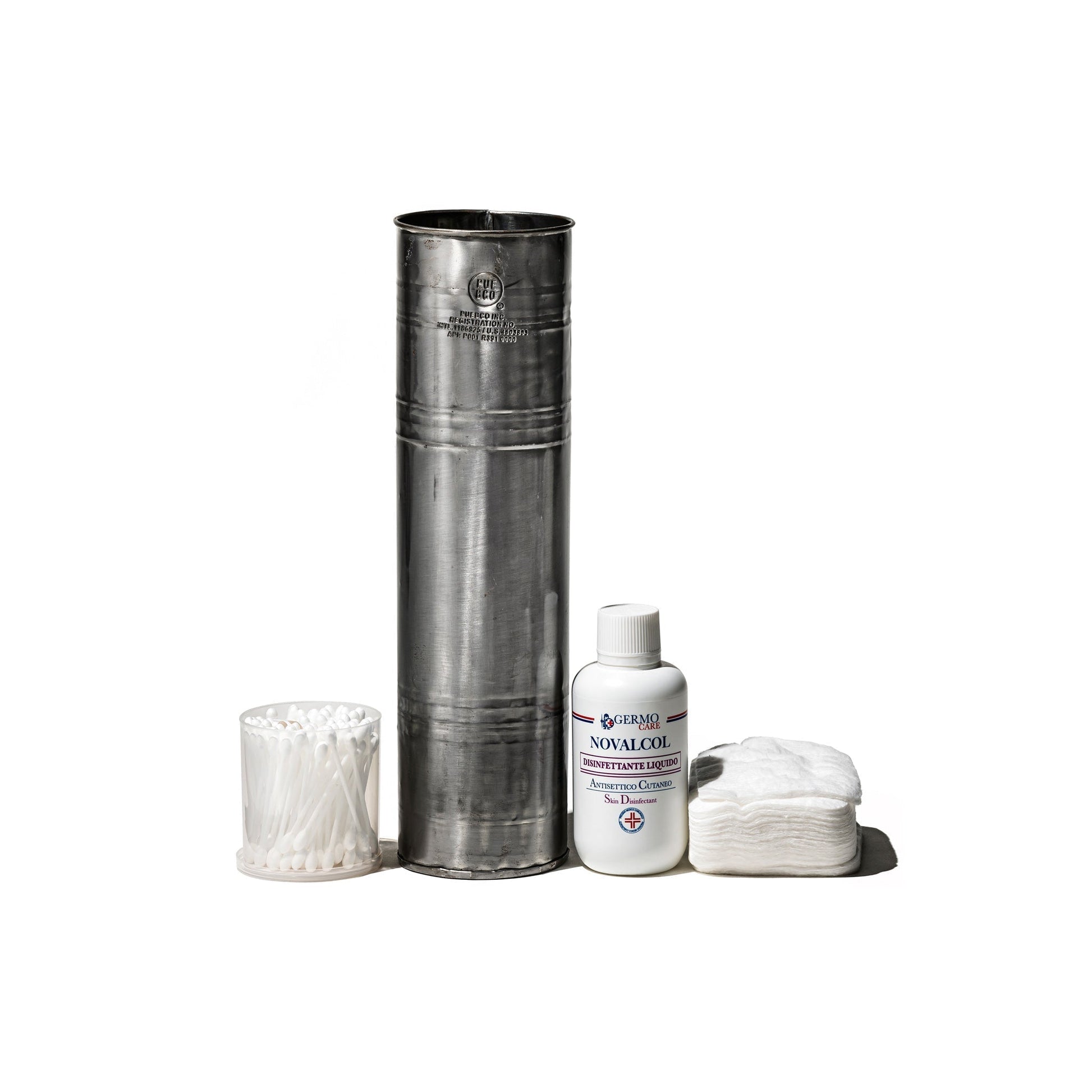 Puebco Recycle Steel Trash Can / Round ø100 — front view