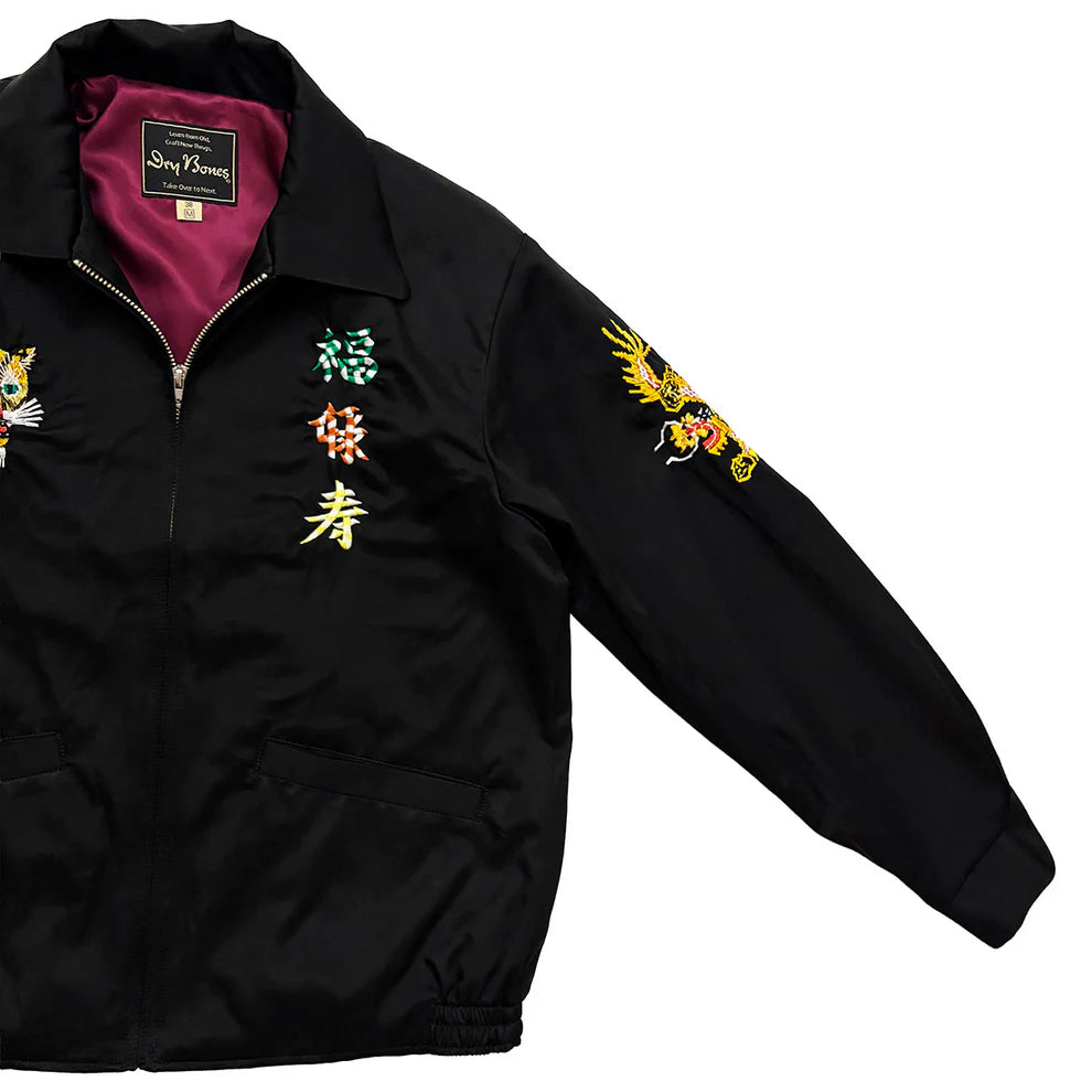 DRY BONES EMBROIDERED JACKET FUKUROKUJU - BLACK