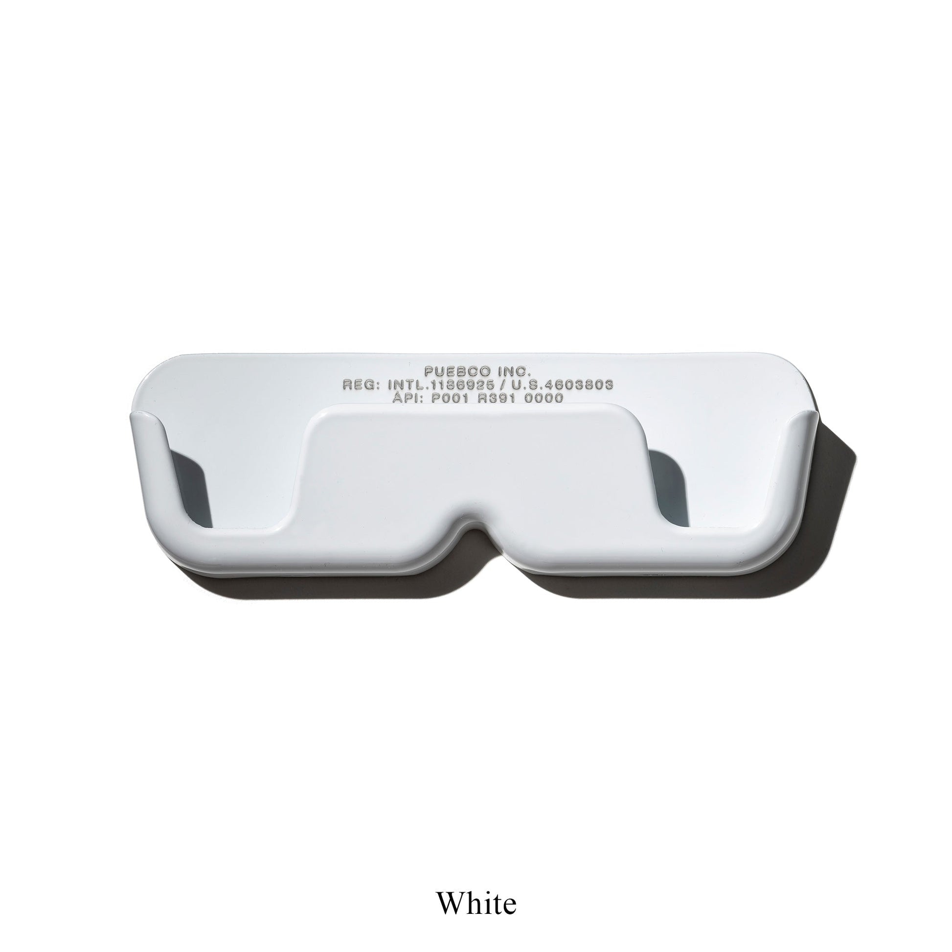 Puebco Aluminium Die Casting Glasses Holder — White — front view