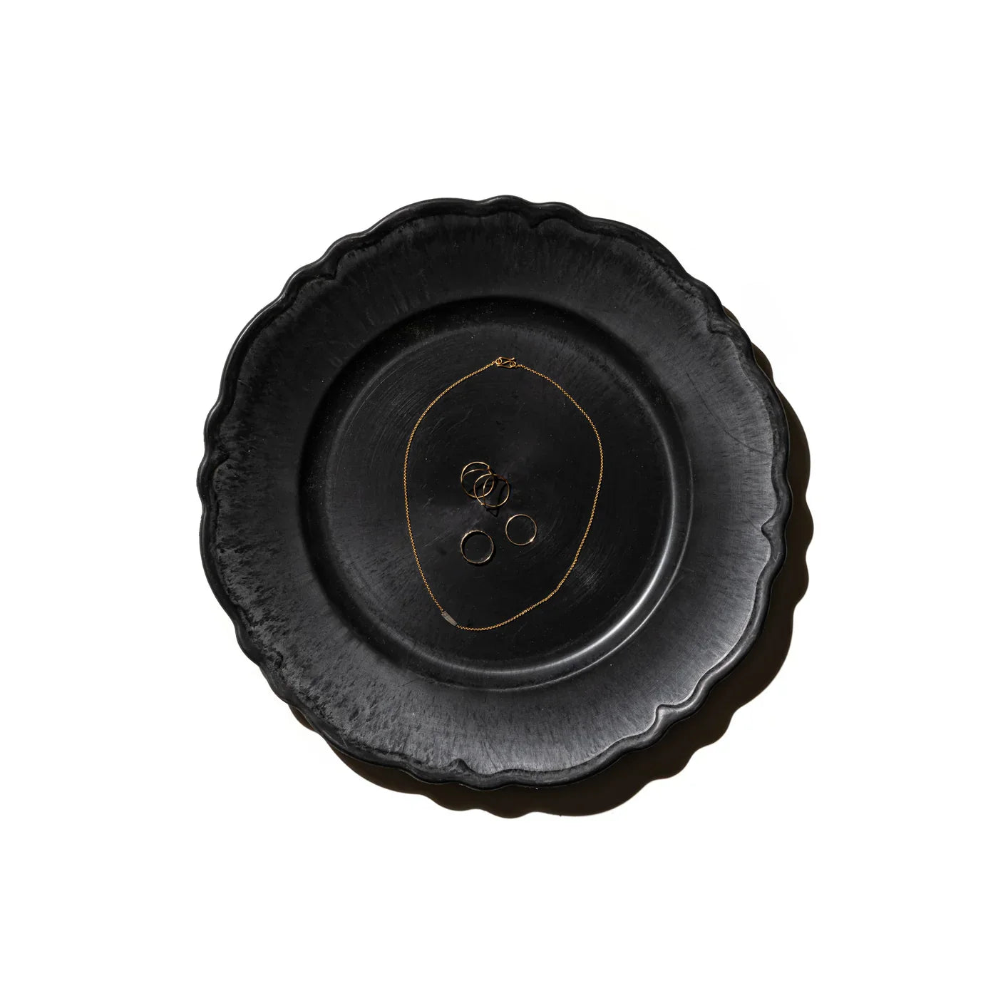 Puebco Decoration Tray Circle_wave — No Color — front view