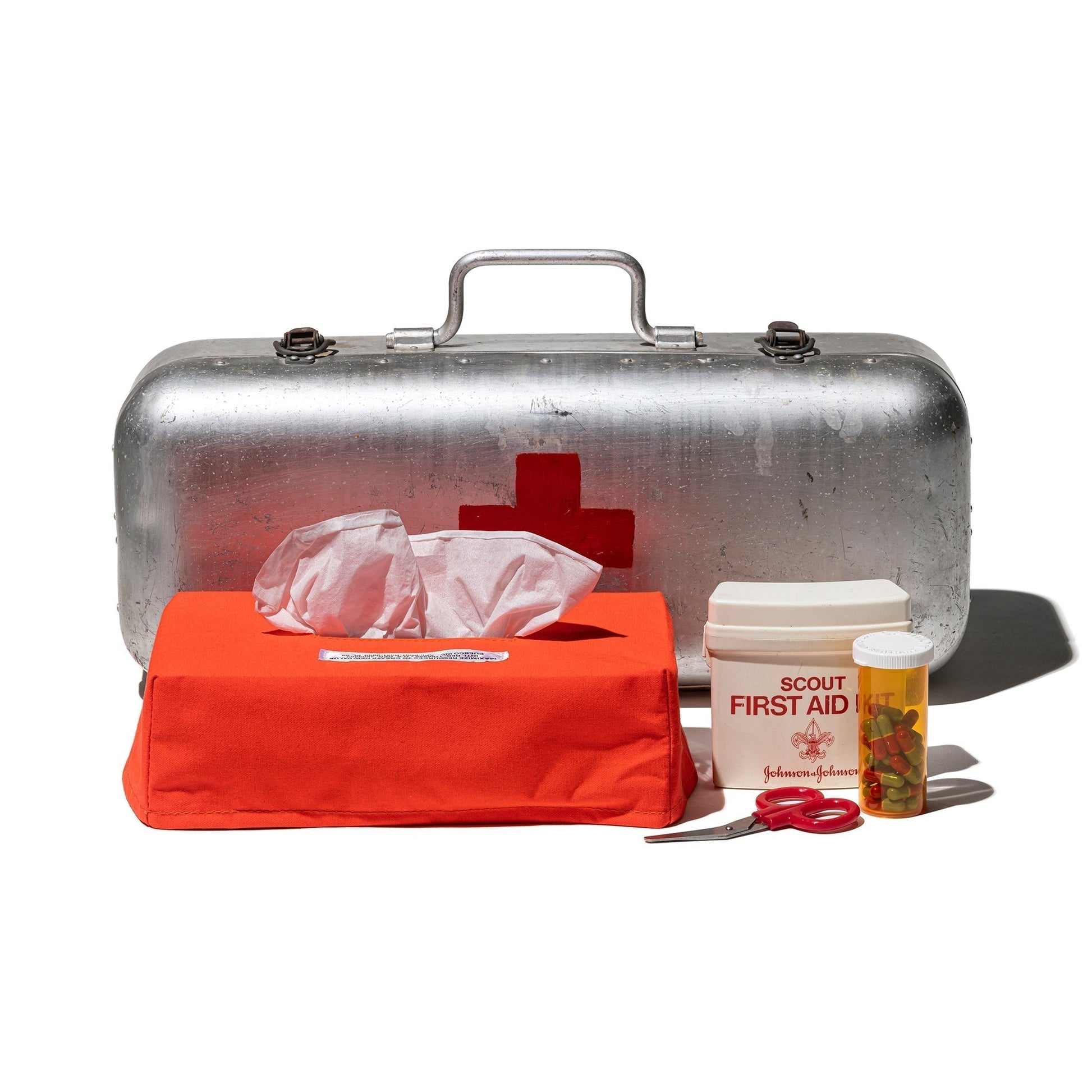 Puebco Emergency Tissue Box Cover / Neon Orange — front view
